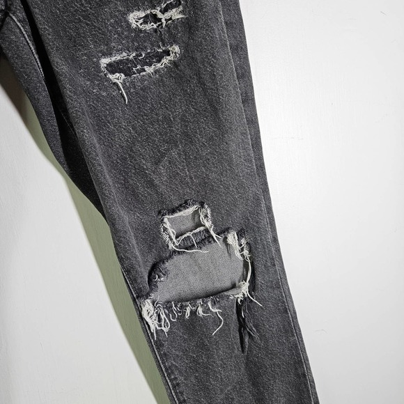 Old Navy OG Straight Extra High Waist Distressed Jeans 6 Faded Black - Picture 4 of 9